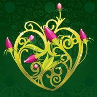 Floral Golden Heart