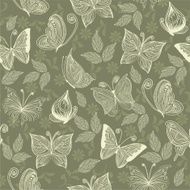 seamless floral background with butterflies N4