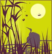 Retro style illustration with the bird