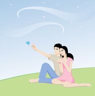 Lovely Couple And Butterfly