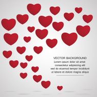 red hearts on abstract background Illustration eps 10