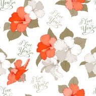 Hibiscus seamless pattern N10