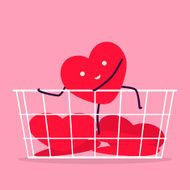 Heart try to climb on basket