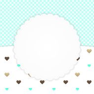 Blue greeting card with hearts