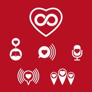 Love theme vector icons set conceptual valentine and romantic