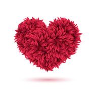 Red traditional heart made of leaves for Your Valentine design
