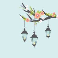 Vintage lanterns background
