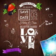Save the date for personal holiday Wedding invitation on wooden N3