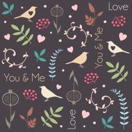 Flowers hearts Seamless vector pattern for Valentine&#039;s Day or wedding N2