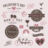 Vintage Valentine&#039;s Day design graphic elements