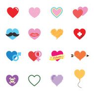 colorful valentine heart icons