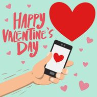 Happy Valentine's day on smartphone