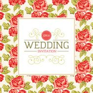 Shabby Chic Floral Wedding Invitation N2