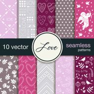 Seamless vector patterns for Valentine&#039;s Day Wedding patterns