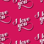 vector seamless pattern of handwritten I love you retro labels N2