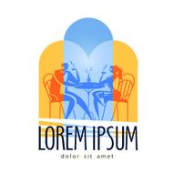 restaurant table vector logo design template Cafe or cafeteria icon
