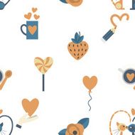 Romantic Seamless with Symbols of Valentine&#039;s Day N8