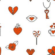 Romantic Seamless with Symbols of Valentine&#039;s Day N9