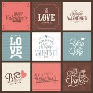 Collection of greeting card for Valentines Day celebration