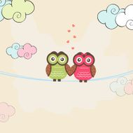 Happy Valentines Day celebrations with owl couple