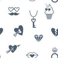 Romantic Seamless with Symbols of Valentines Day N9