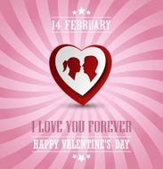 Valentines poster with a heart in background