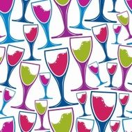 Winery theme seamless pattern decorative stylish wine goblets