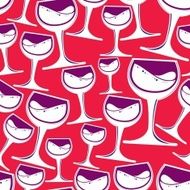 Winery theme seamless pattern decorative stylish wine goblets N2