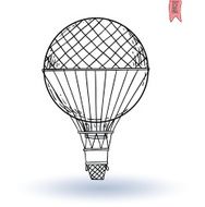 Steampunk vintage hot air balloon hand drawn vector illustration N7