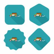 wedding car flat icon with long shadow eps10 N71