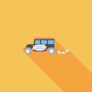 wedding car flat icon with long shadow eps10 N72