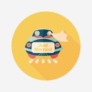 wedding car flat icon with long shadow eps10 N73