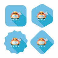 wedding car flat icon with long shadow eps10 N78