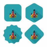 wedding church flat icon with long shadow eps10 N50