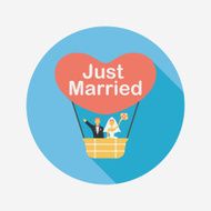 wedding couple flat icon with long shadow eps10 N247