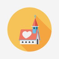 wedding church flat icon with long shadow eps10 N53