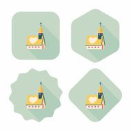 wedding church flat icon with long shadow eps10 N56