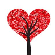 Lovely valentine tree shape with heart illustration