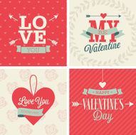 Valentine`s day set - four cards