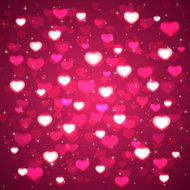 Pink background with blurry hearts