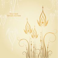 golden abstract floral background