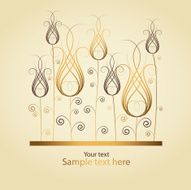 golden abstract floral background with place for your text