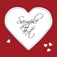 White paper heart on a red background
