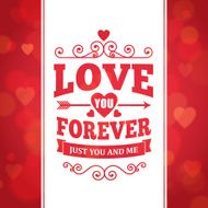 Love you forever typography greeting card background poster N2