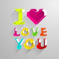 Valentine&#039;s day cards i love you Color letter in isometric N2