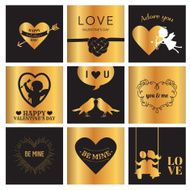 Set of Love Cards for Valentine&#039;s Day - Hearts Frames
