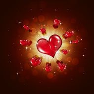 Red Hearts on red Background
