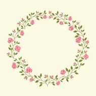 Cute flowers arranged in a shape of the wreath