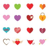 colorful valentine heart icons N2