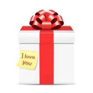 Paper note with gift box